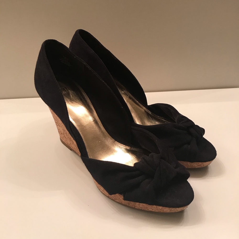 H&M open toe cork wedges